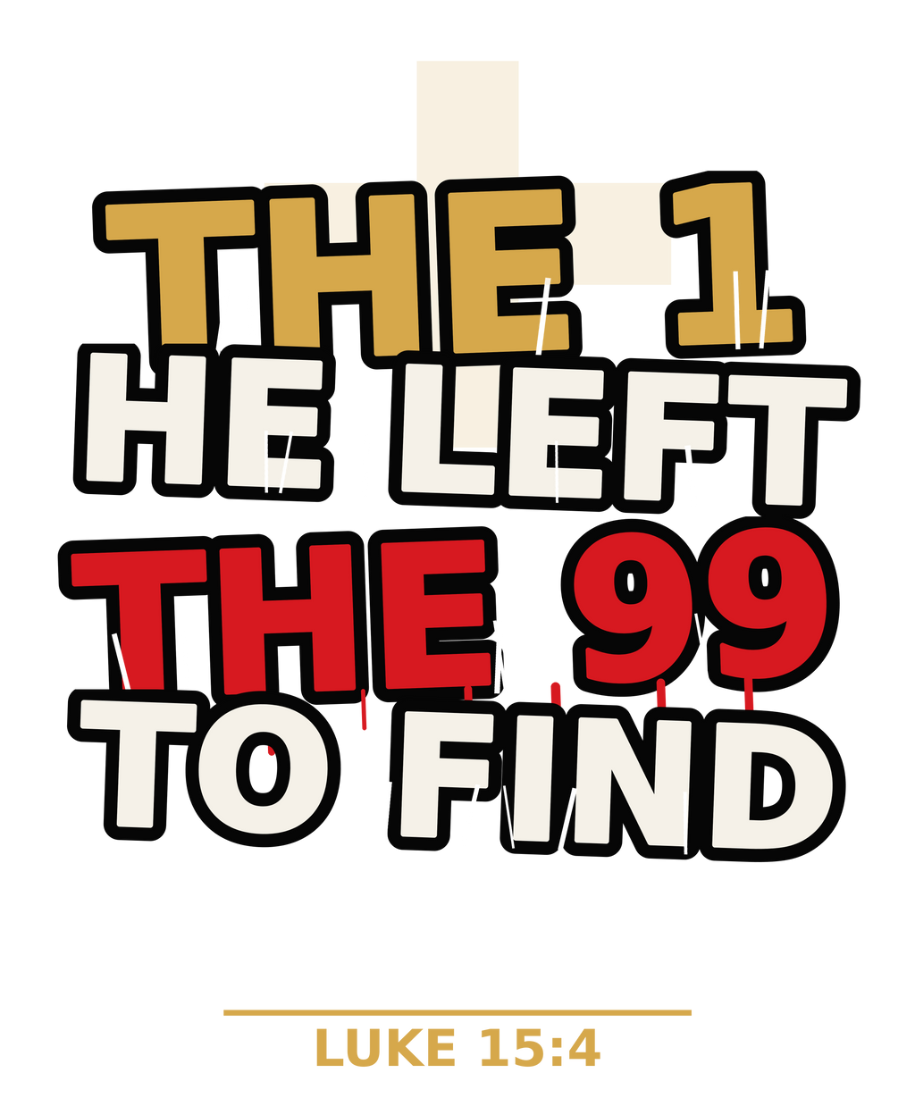 The 1 He Left the 99 to Find print artwork — Luke 15:4